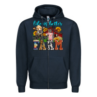 Navy life is better on the farm Zipper Hoodie - Zillion Design Studio