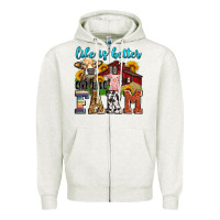 Oatmeal Heather life is better on the farm Zipper Hoodie - Zillion Design Studio