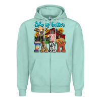 Seafoam life is better on the farm Zipper Hoodie - Zillion Design Studio