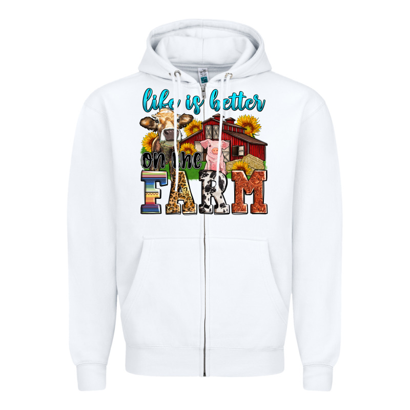 Life Is Better On The Farm Zipper Hoodie by Zillion Design Studio | Teevron