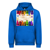 Cobalt custom teacher name crayons Urban Hoodie - NancyCooperArtShop