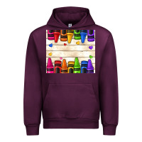 Mauve Wine custom teacher name crayons Urban Hoodie - NancyCooperArtShop