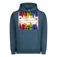 Pigment Midnight Navy custom teacher name crayons Urban Hoodie - NancyCooperArtShop