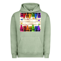 Pigment Oil Green custom teacher name crayons Urban Hoodie - NancyCooperArtShop