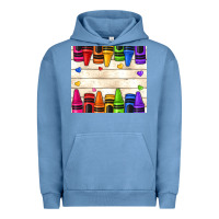 Pigment Pebble Blue custom teacher name crayons Urban Hoodie - NancyCooperArtShop