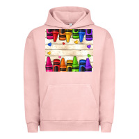 Pigment Salmon custom teacher name crayons Urban Hoodie - NancyCooperArtShop