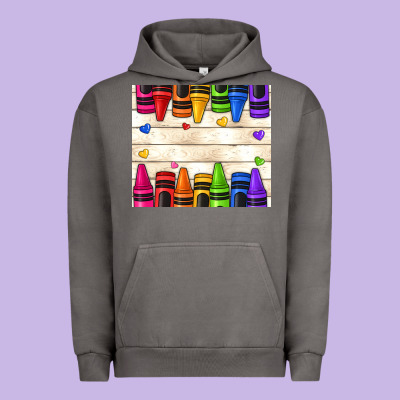 Custom Teacher Name Crayons Urban Hoodie Designed By Nancycooperartshop