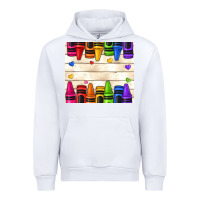 White custom teacher name crayons Urban Hoodie - NancyCooperArtShop