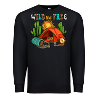 Black wild and free camp Premium Sweatshirt - AdoDesignShop