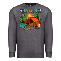 Charcoal Heather wild and free camp Premium Sweatshirt - AdoDesignShop
