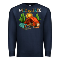 Navy wild and free camp Premium Sweatshirt - AdoDesignShop