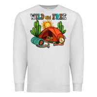 Oatmeal Heather wild and free camp Premium Sweatshirt - AdoDesignShop