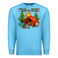 Ocean Blue wild and free camp Premium Sweatshirt - AdoDesignShop