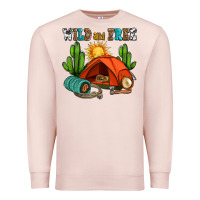 Pale Pink wild and free camp Premium Sweatshirt - AdoDesignShop