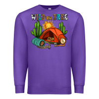 Purple wild and free camp Premium Sweatshirt - AdoDesignShop