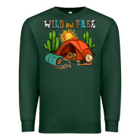 Sports Green wild and free camp Premium Sweatshirt - AdoDesignShop