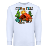 White wild and free camp Premium Sweatshirt - AdoDesignShop