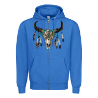True Royal boho bull skull Zipper Hoodie - RanaPortraitStore