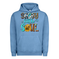 Pigment Pebble Blue sassy little soul Urban Hoodie - NancyCooperArtShop