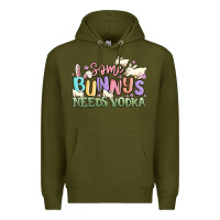 Army Green some bunnys needs vodka Premium Hoodie - MaliasSmallBusiness