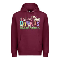 Burgundy some bunnys needs vodka Premium Hoodie - MaliasSmallBusiness