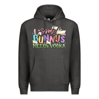 Charcoal Heather some bunnys needs vodka Premium Hoodie - MaliasSmallBusiness