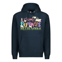 Navy some bunnys needs vodka Premium Hoodie - MaliasSmallBusiness
