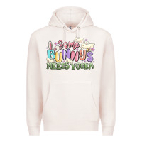 Pale Pink some bunnys needs vodka Premium Hoodie - MaliasSmallBusiness