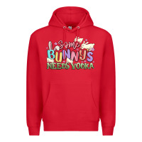Red some bunnys needs vodka Premium Hoodie - MaliasSmallBusiness