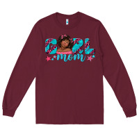 Burgundy girl mom afro black girl Long Sleeve Tee - texasbilliewilder