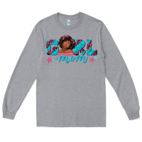 Heather Grey girl mom afro black girl Long Sleeve Tee - texasbilliewilder