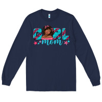 Navy girl mom afro black girl Long Sleeve Tee - texasbilliewilder