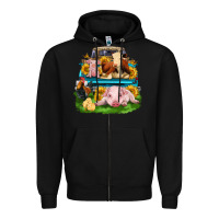Black farm truck animals Zipper Hoodie - Zillion Design Studio