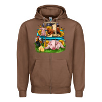 Chestnut farm truck animals Zipper Hoodie - Zillion Design Studio