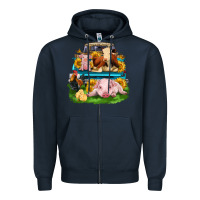 Navy farm truck animals Zipper Hoodie - Zillion Design Studio