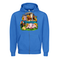 True Royal farm truck animals Zipper Hoodie - Zillion Design Studio