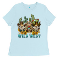 Baby Blue wild west western gnome Ladies Tee - BarkalooDesign