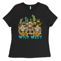 Black wild west western gnome Ladies Tee - BarkalooDesign