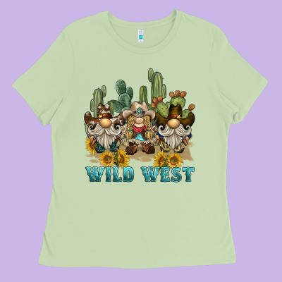 Wild West Western Gnome Ladies Tee Designed By Barkaloodesign