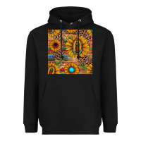 Black our lady of guadalupe sunflower  seamless pattern Heavyweight Hoodie - JahusDesignShop