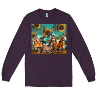 Plum western horses Long Sleeve Tee - Zillion Design Studio