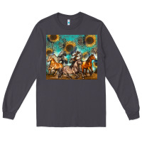 Smoke western horses Long Sleeve Tee - Zillion Design Studio