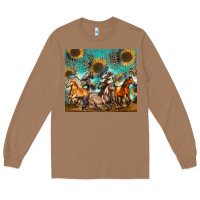 Toasted Coconut western horses Long Sleeve Tee - Zillion Design Studio