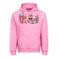 Fuchsia Pink nail tech coffee cups Urban Hoodie - NancyCooperArtShop