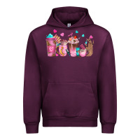 Mauve Wine nail tech coffee cups Urban Hoodie - NancyCooperArtShop