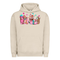 Pigment French Oak nail tech coffee cups Urban Hoodie - NancyCooperArtShop