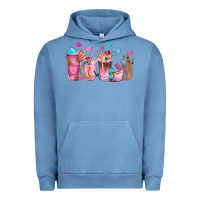 Pigment Pebble Blue nail tech coffee cups Urban Hoodie - NancyCooperArtShop