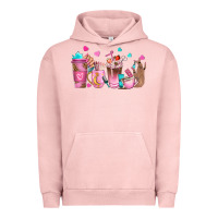 Pigment Salmon nail tech coffee cups Urban Hoodie - NancyCooperArtShop