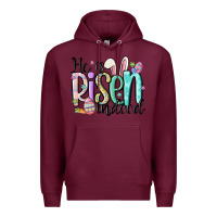 Burgundy he is risen indeed Premium Hoodie - MaliasSmallBusiness
