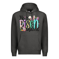 Charcoal Heather he is risen indeed Premium Hoodie - MaliasSmallBusiness